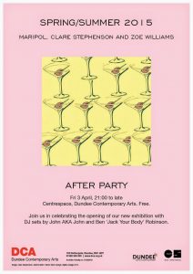 SS15 After Party Poster (Image Clare Stephenson)